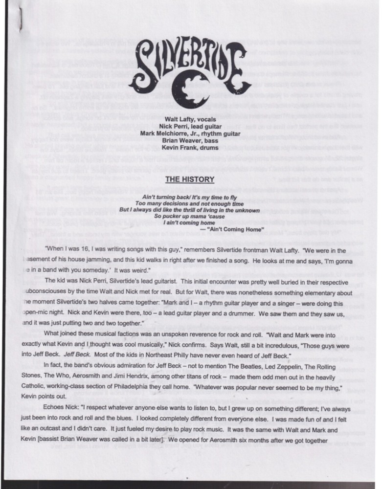 silverside show & tell press kit 2004