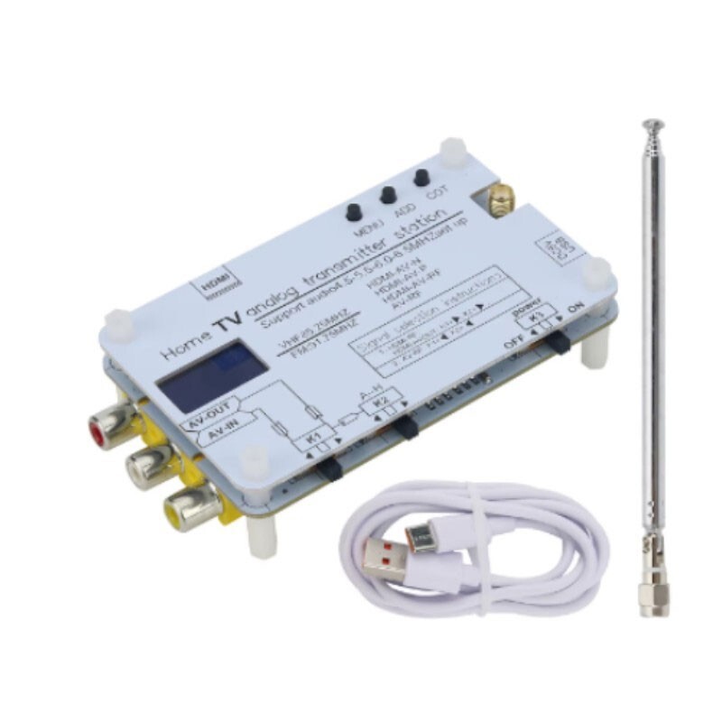 TV Analog Transmitter Station VHF85.25MHz FM91.75MHz AV to HDMI Video Converter