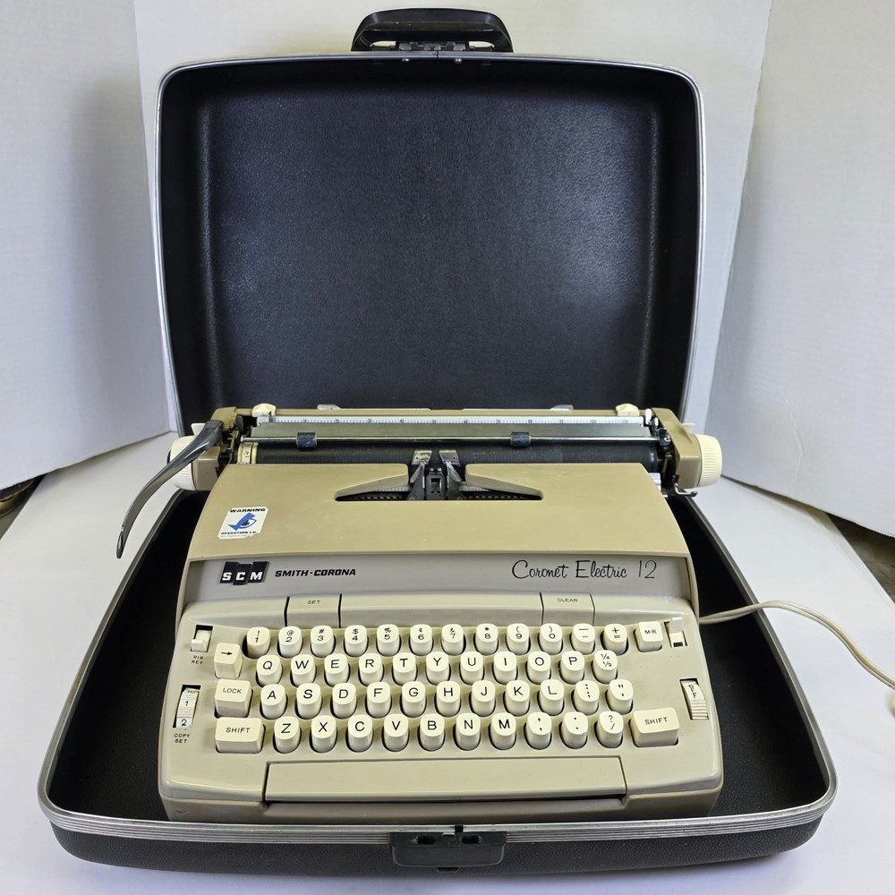 Smith Corona Coronet Automatic 12 Electric Typewriter Case Working With Ribbon