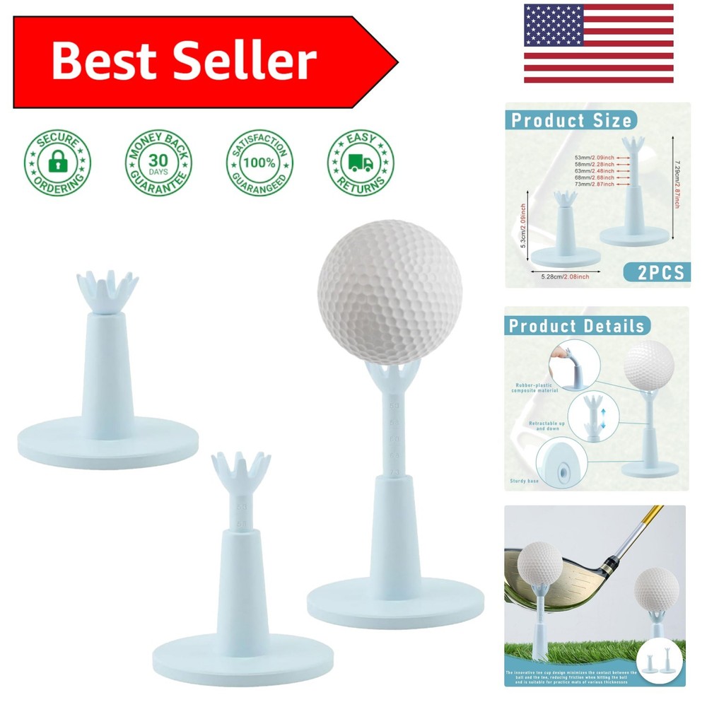2PCS Low-Friction Adjustable Golf Tees - Perfect for Driving Ranges & Simulators