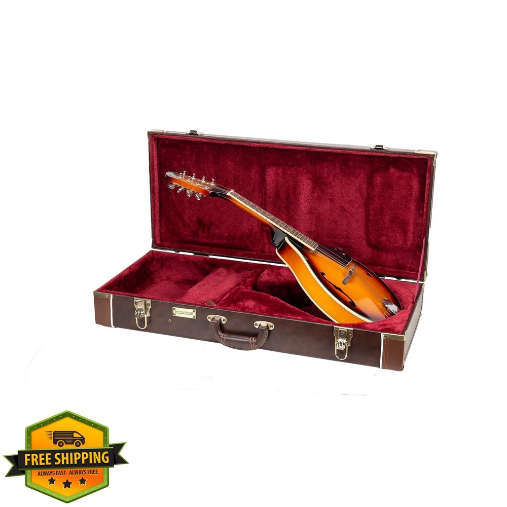 Crossrock Mandolin Case A-Style Rectangular Vintage Brown Wood
