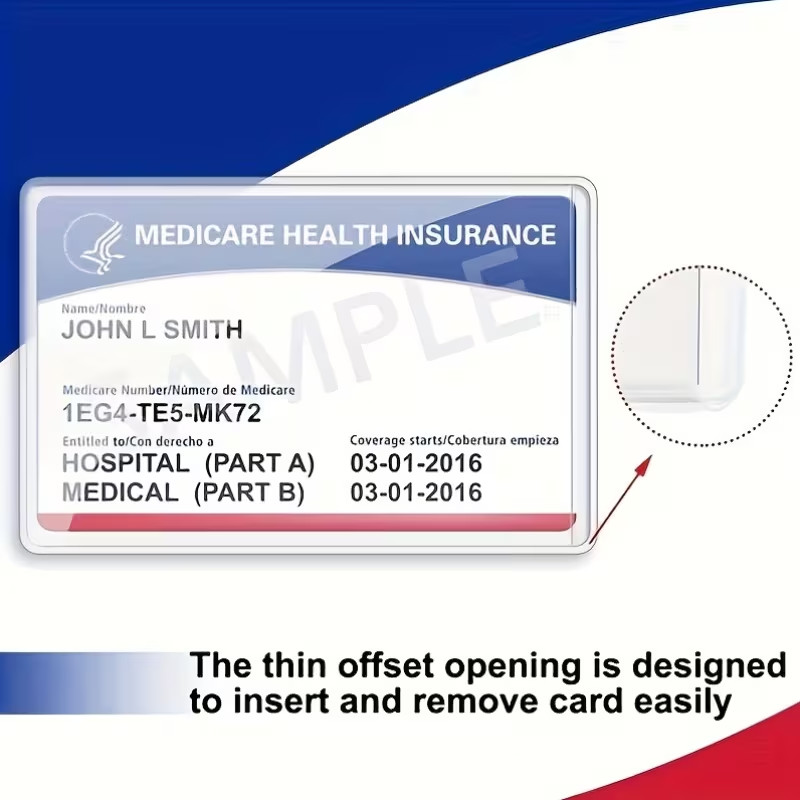 20 Medicare Card Holder Protector Sleeve Clear PVC For Credit Card Business Card