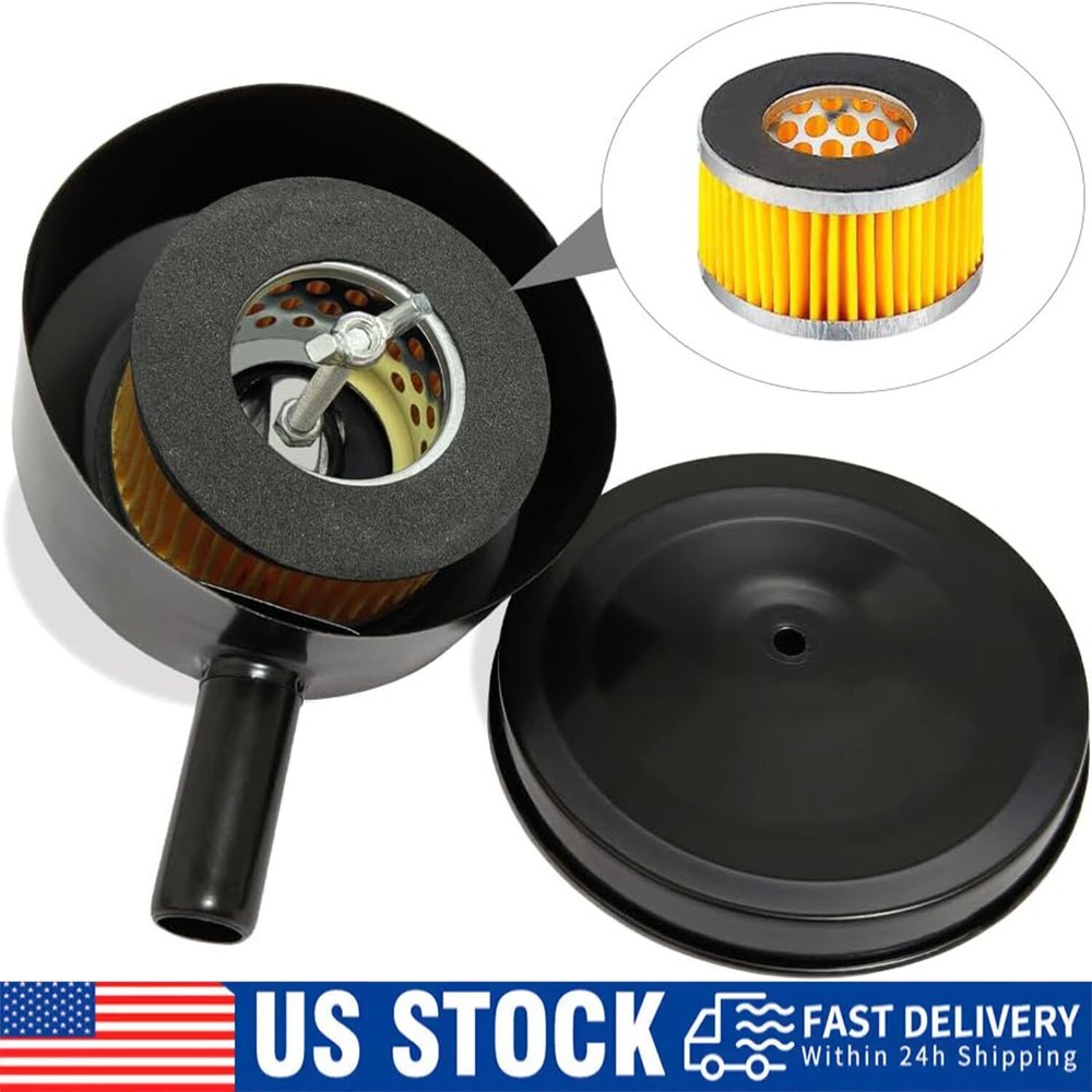 1/2"  Compressor Male Threaded 20mm Air Intake Silencer Filter Black Metal Shell