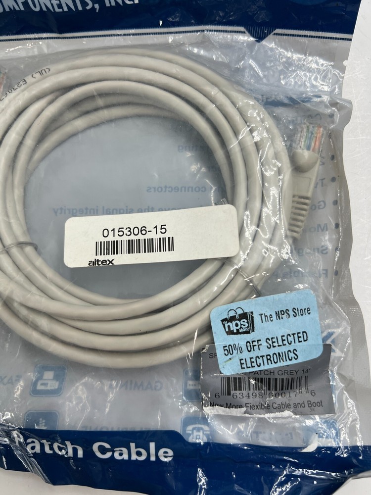 Qty 3 Components Inc. CAT 5E Network Patch Cable 015306-15 for PC 14ft Grey