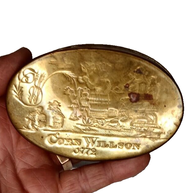 1772 Corn Willson Brass Snuff Box WINTERTHUR Reproduction