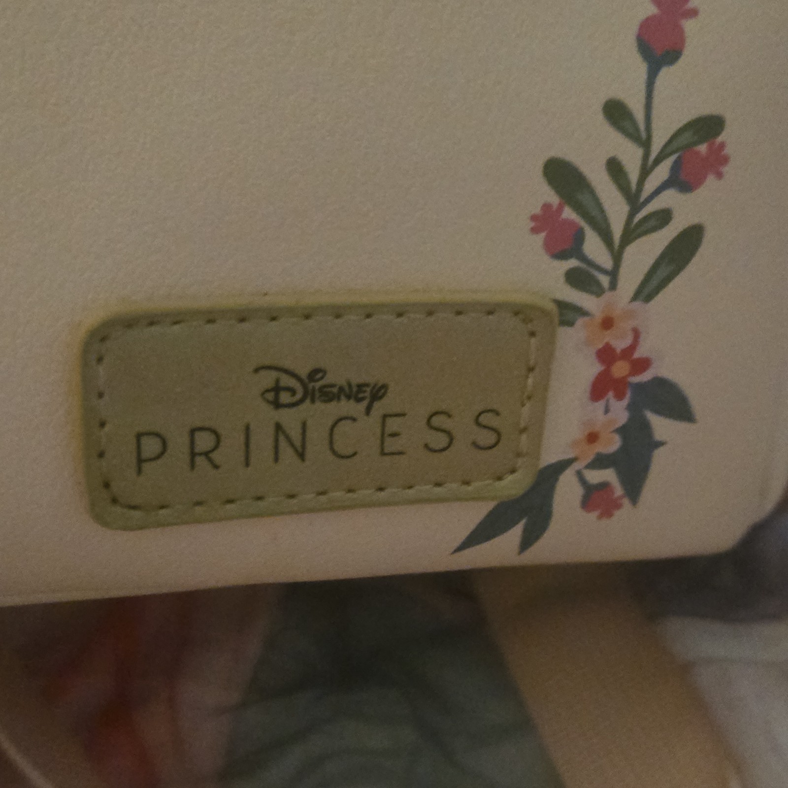 Disney Princess Medium Backpack Beige Pink Floral Castle Design