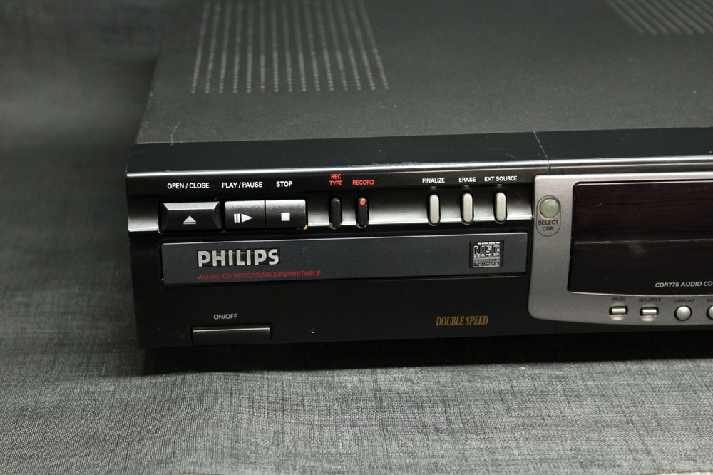 Phillips CDR 775 Dual Deck Audio CD Recorder, Double Speed ,CD player w/ remote.
