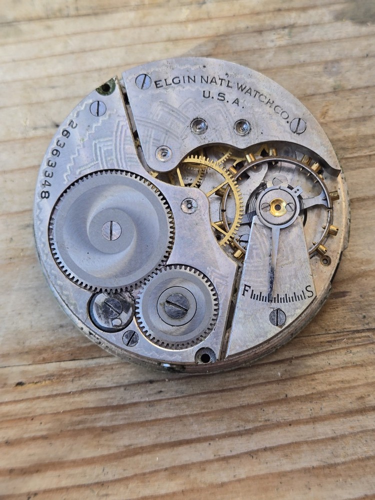Elgin 16s Pocket Watch Movement - Working