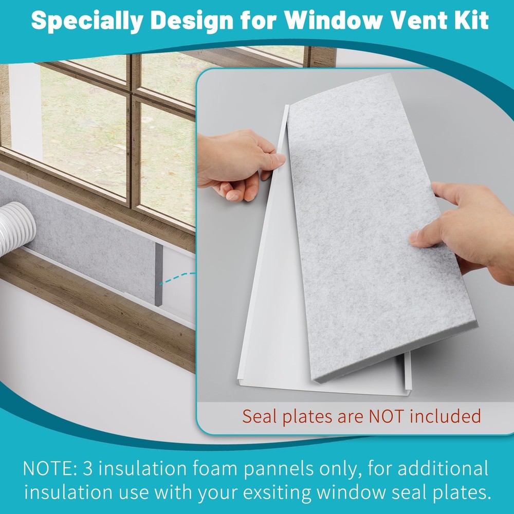 Double Layer Insulation Foam Panels for Portable Air Conditioner Window Vent ...