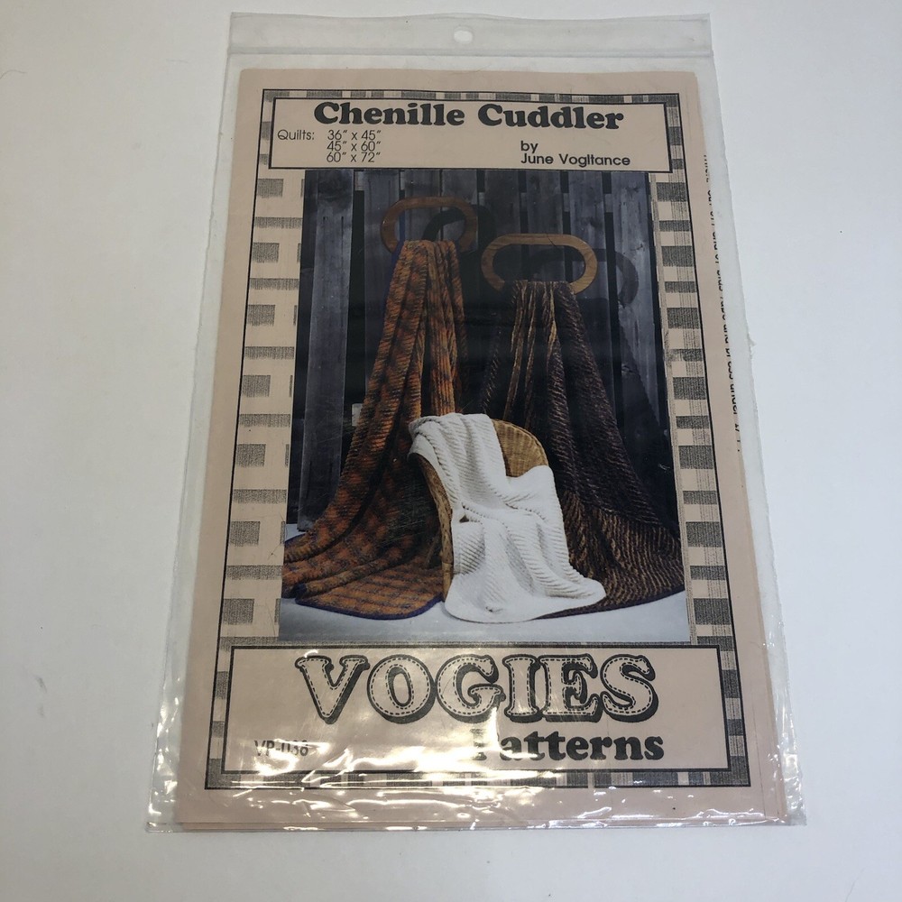 Chenille Cuddler Quilt Vogies Patterns 3 Sizes