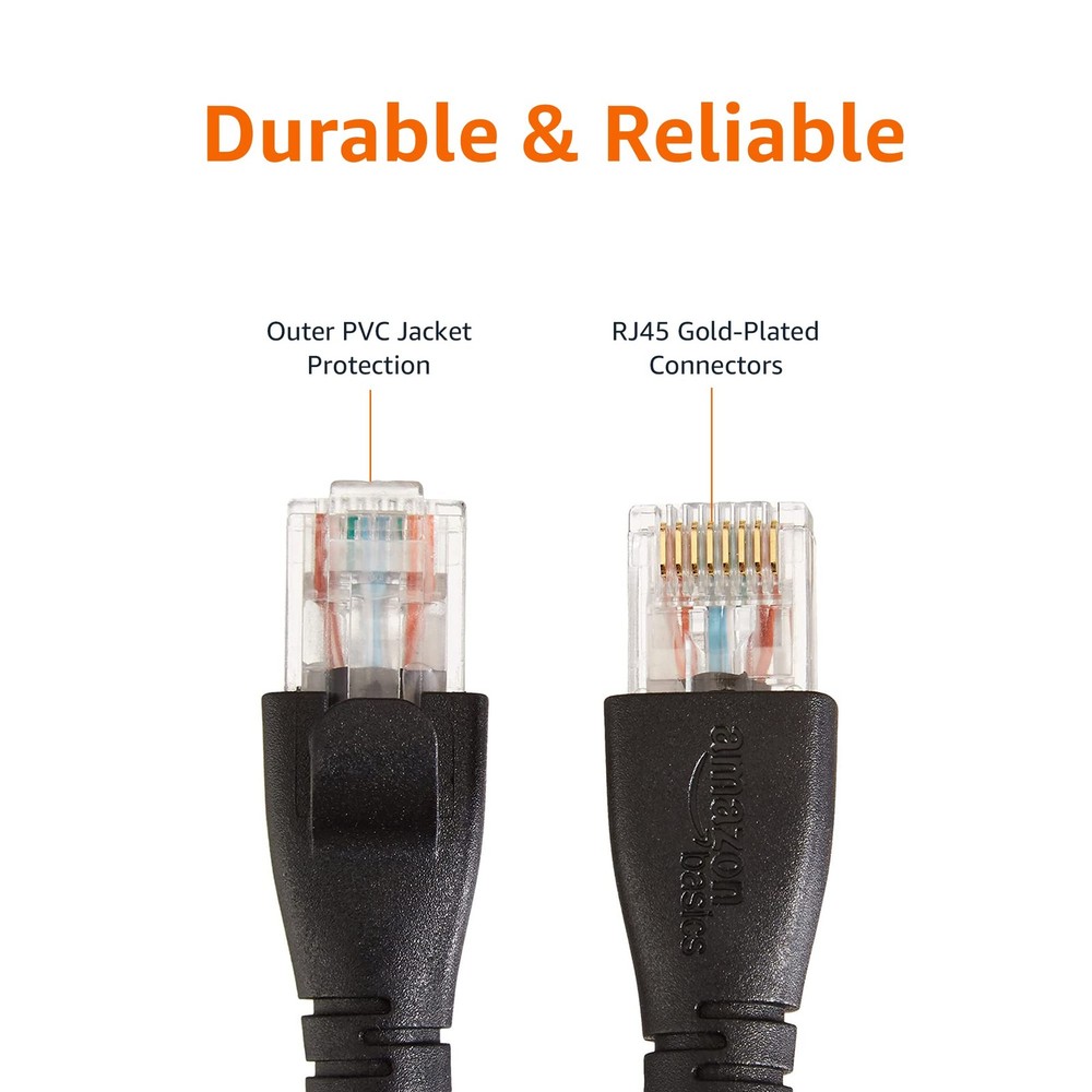 Amazon Basics Cat6 RJ45 Ethernet Cable 10ft Black