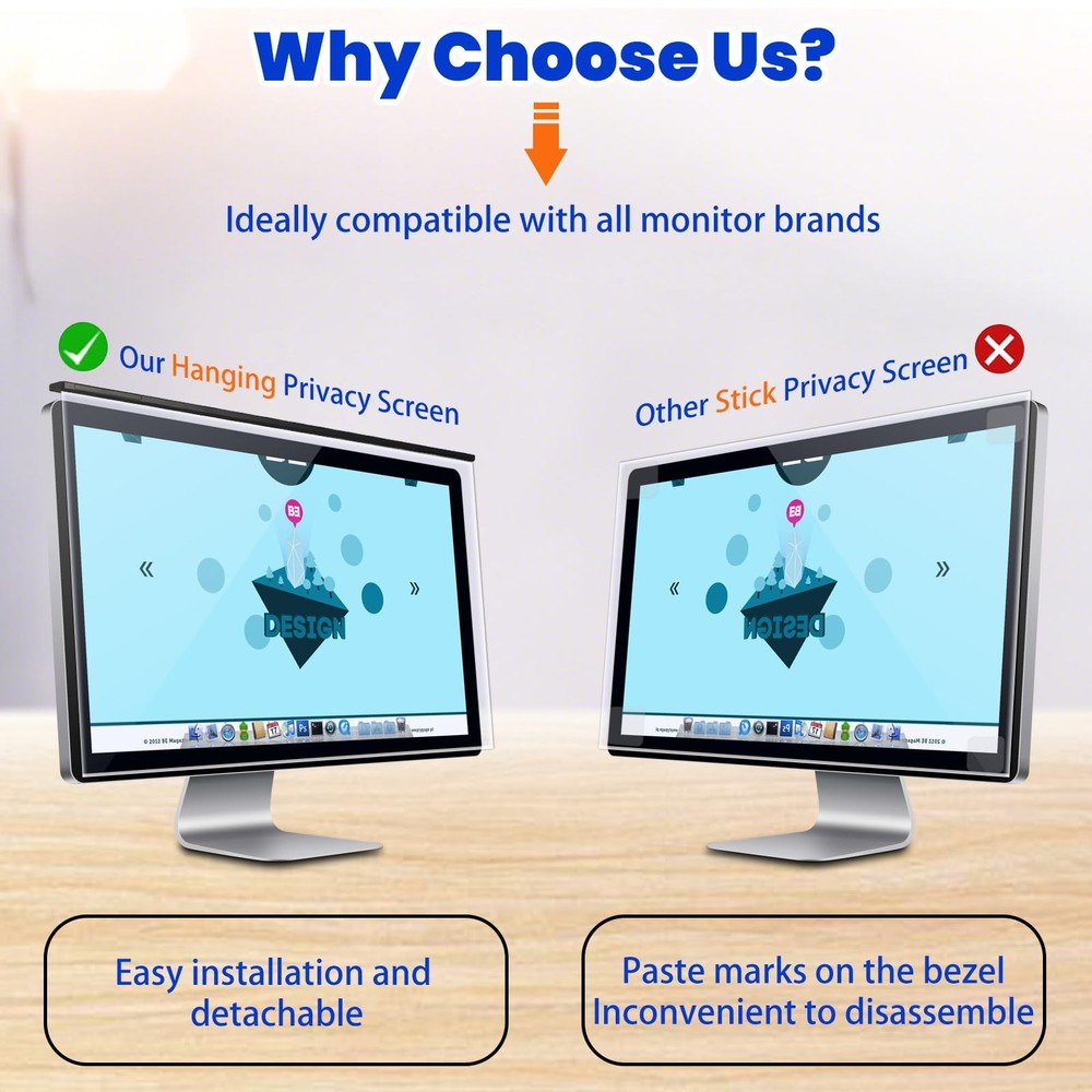 Blue Light Blocking Screen Protector for 32" 16:9 Computer Monitors, Removabl...