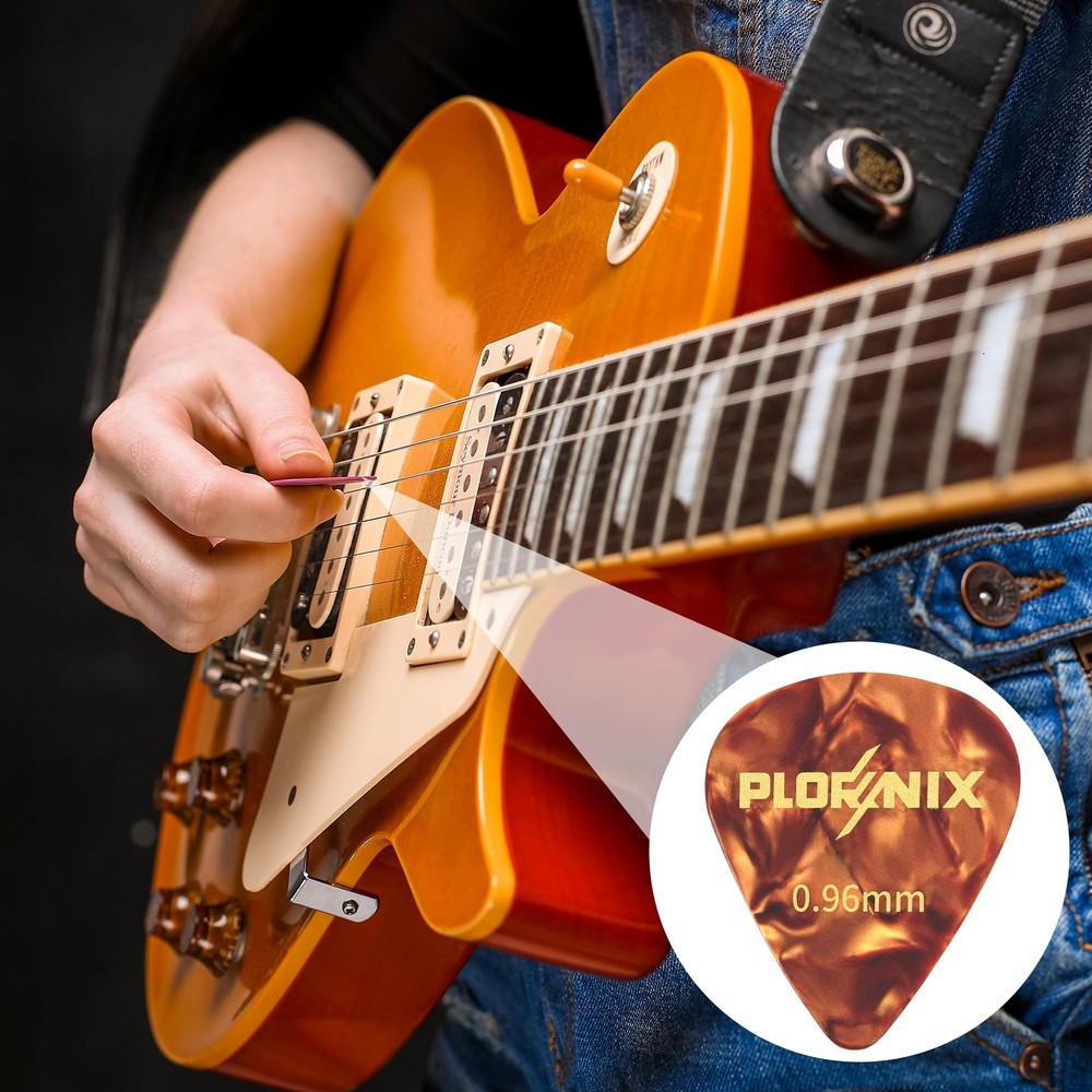 Plornix 30 pack Celluloid Guitar Picks - 3 Different 3 Size, Multicolor
