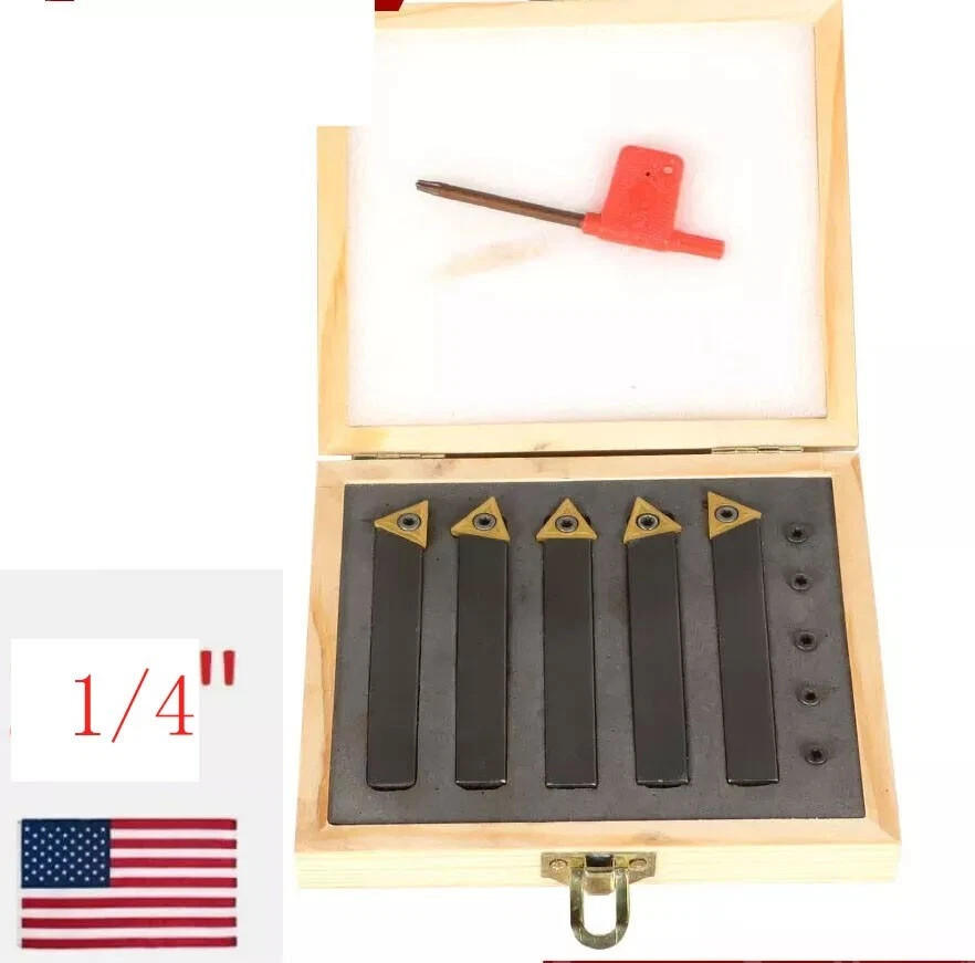 Complete Lathe Tooling Set: 5pcs 1/4" Carbide Inserts & 35pcs Tool Bit Holders