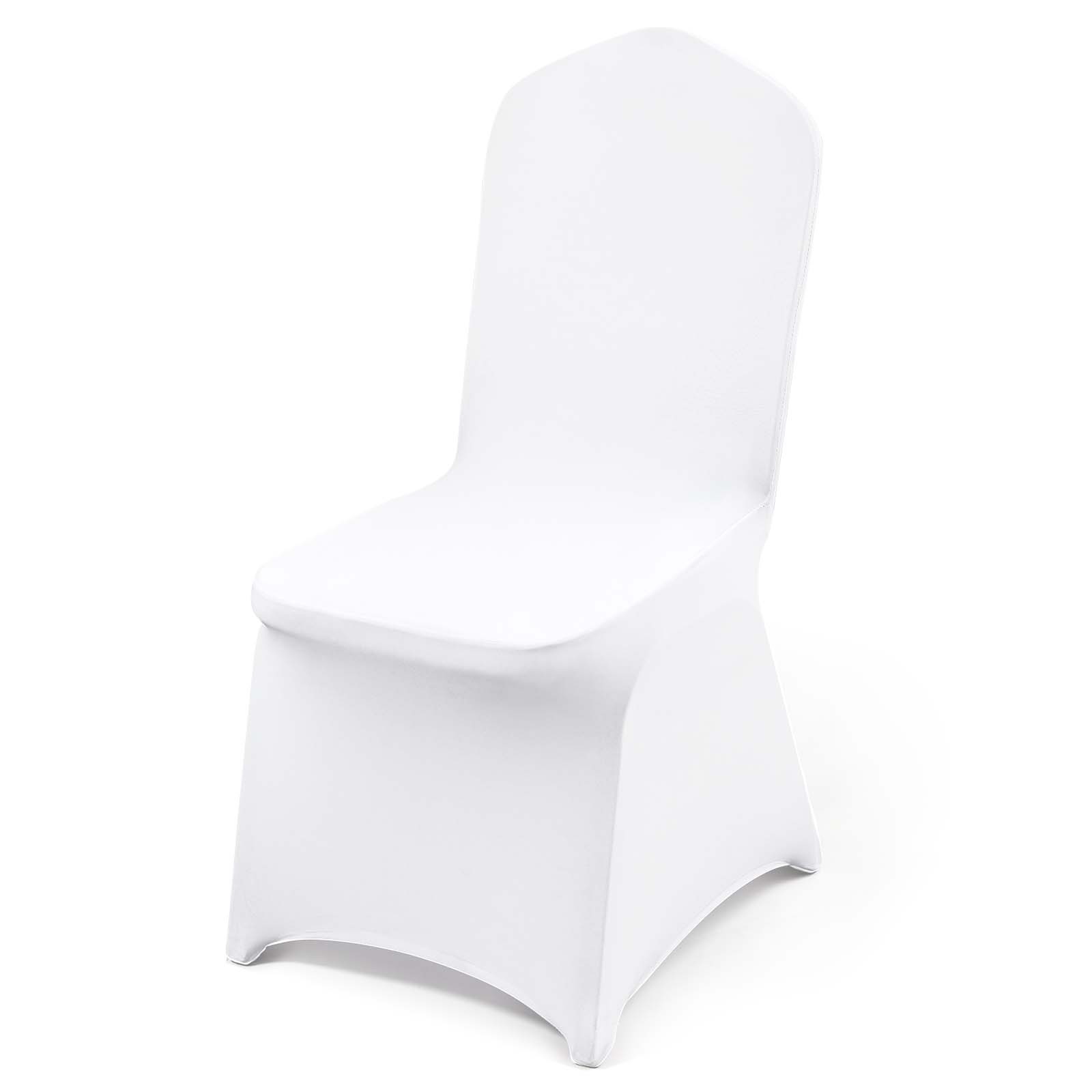 Uimoso 100PCS White Stretch Spandex Chair Covers for Weddings Parties and Dining