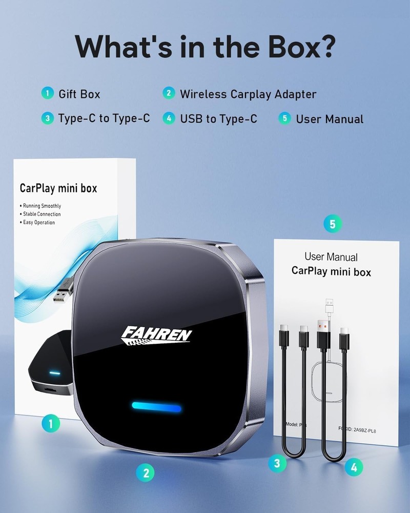 FAHREN Android 13 Wireless Apple CarPlay Android Auto AI Box Multimedia Adapter