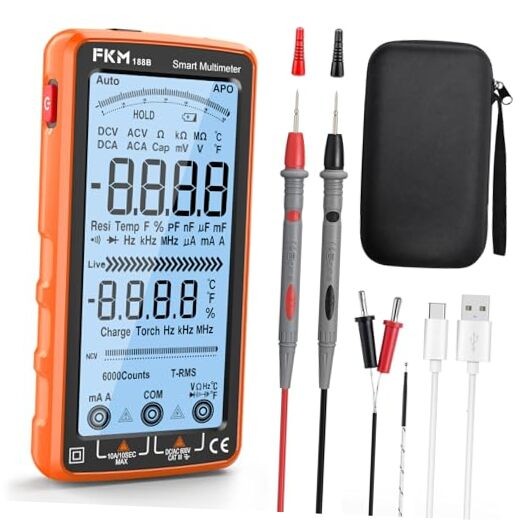 Digital Multimeter Tester Auto-Ranging Digital Multimeter（5" Backlit Screen）