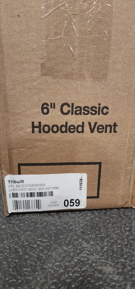 6" Hooded Vent #059 Graystone Tribuilt MCE030806059