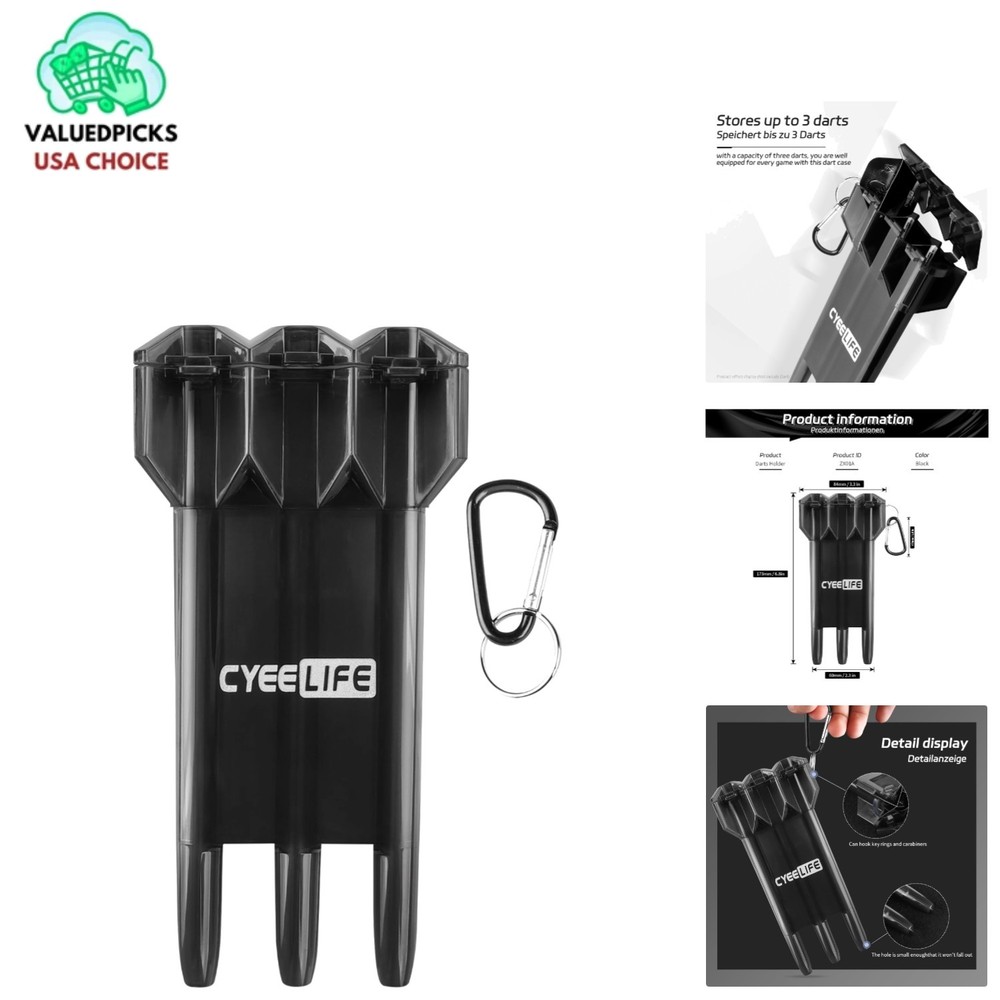 Portable Adjustable Dart Carrying Case - Secure Storage for 3 Assembled Darts