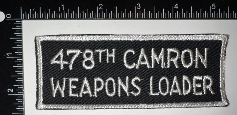 Cold War USAF 478th Consolidated Aircraft Maint Squadron Weapons Loader Patch
