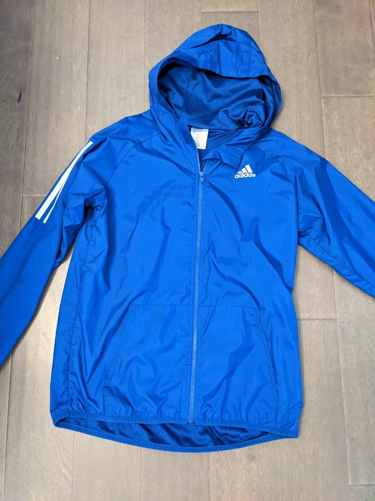 Adidas Boy's Hooded Lightweight Jacket Size L Large 14 - 16