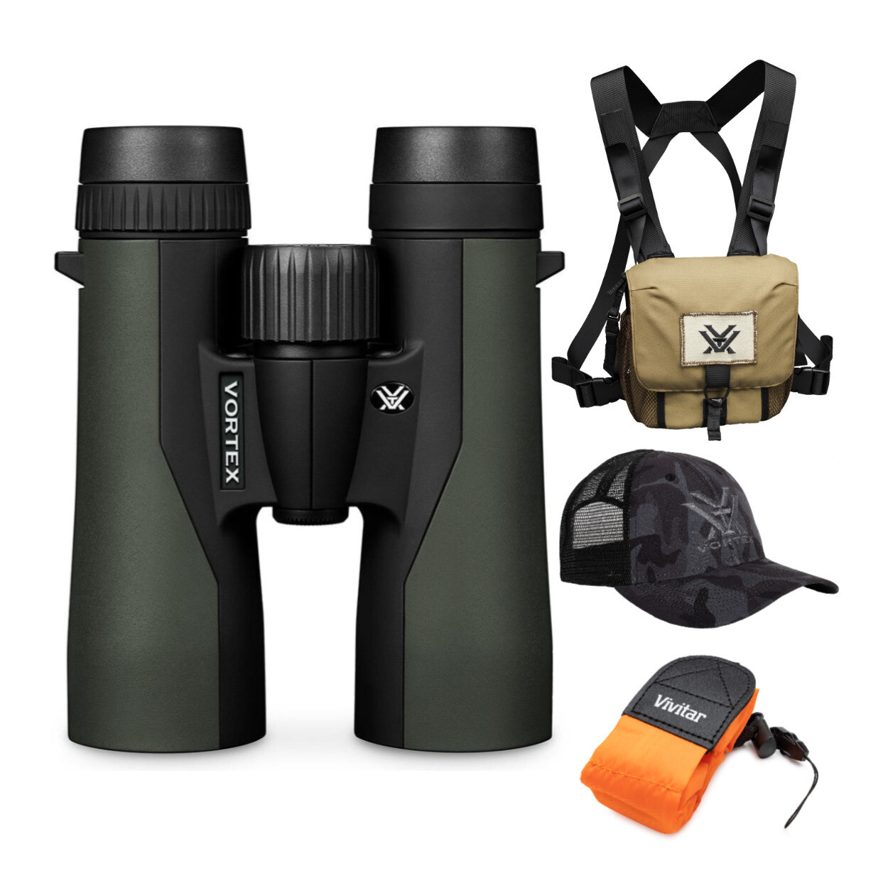 Vortex 10x42 Crossfire HD Roof Prism Binoculars w/ Floating Strap & Vortex Hat