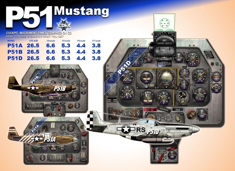 P51 MUSTANG  COCKPIT instrument panel CDkit