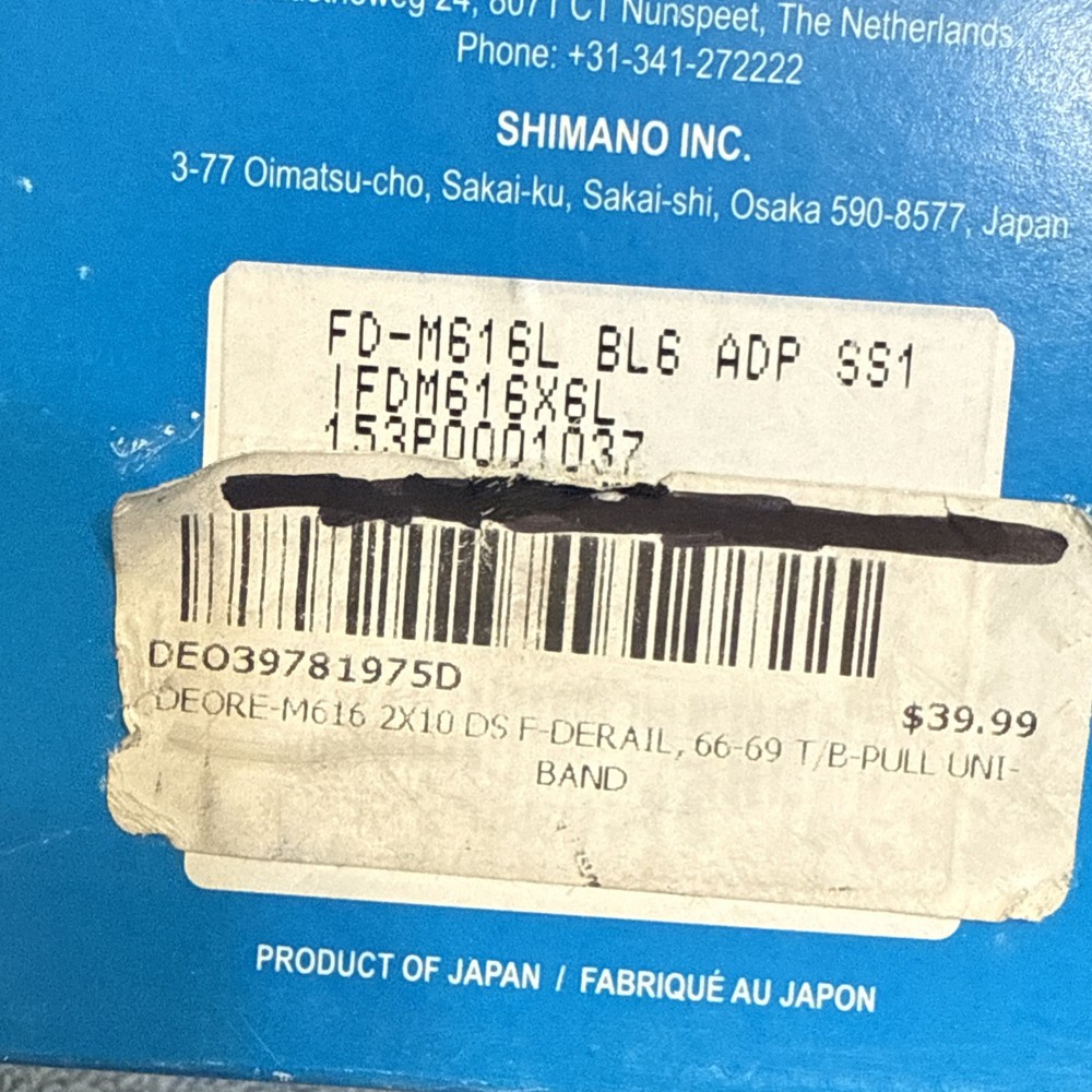 Shimano Deore FD-M616 Front Derailleur 2x10 Clamp Mount Dual Pull [ftl]