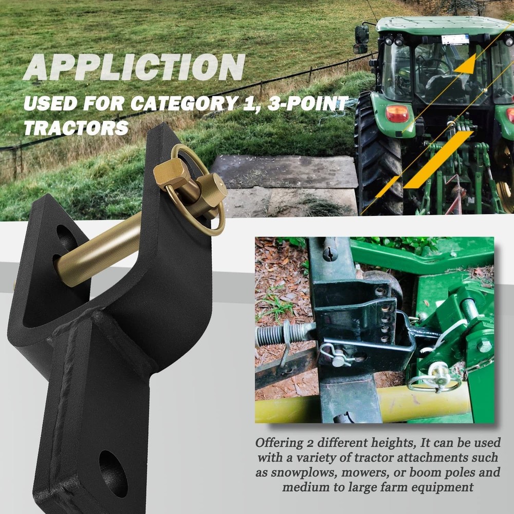 3 Point Versatile Quick Hitch Adapter Bracket Fit for Category 1 Quick Hitch