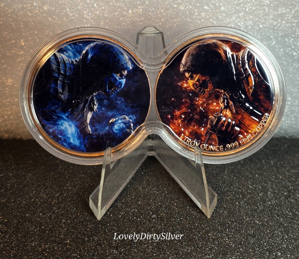 Scorpion vs. Sub-Zero Two Ounce Colorized Fine Copper Round Set