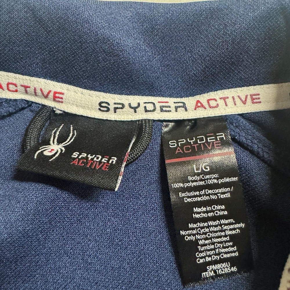 Men’s Large Spyder Athletic Jacket Blue Full Double Zip Pockets ProWeb Active