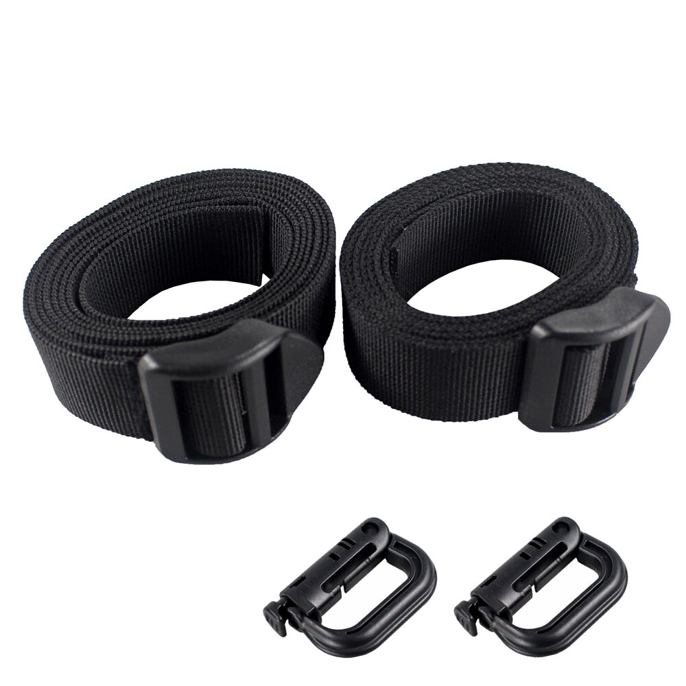 2xTactical Molle Webbing Backpack Strap Heavy Duty Utility Strap with Buckle Set