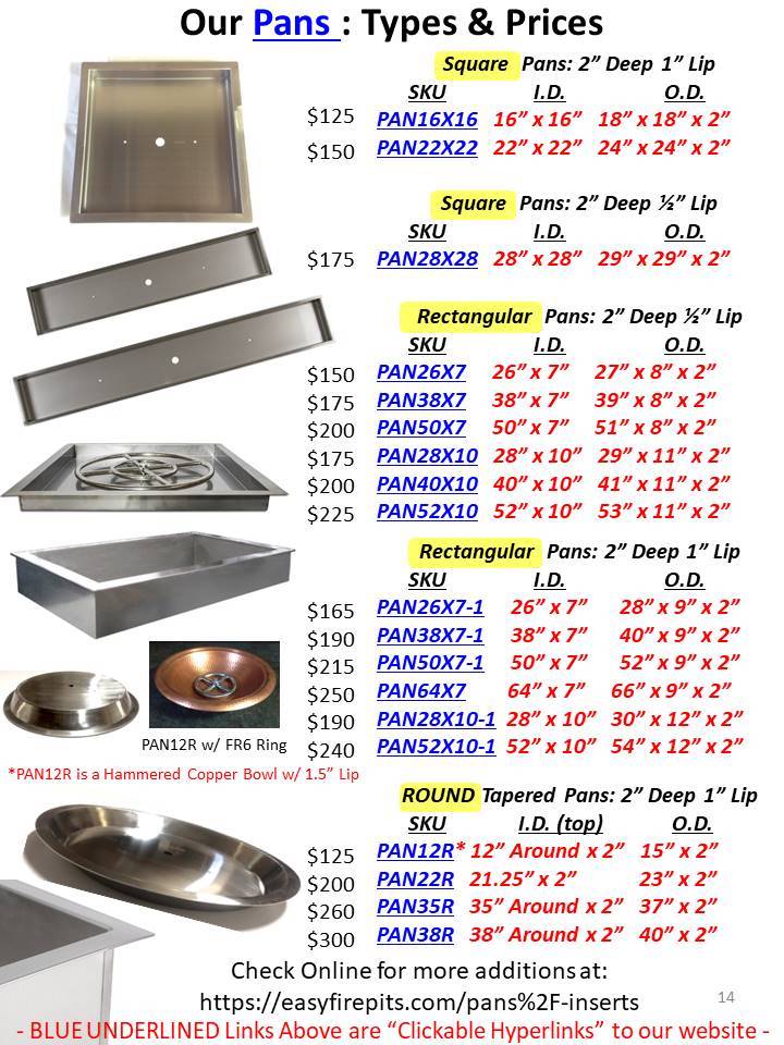Create Your Own Gas Fire Feature w/ a Basic Complete Kit - Choose Burner and Pan