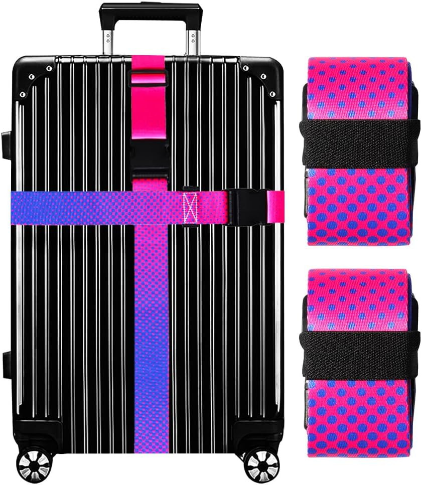 Luggage Straps for Suitcases TSA Approved-2 Pack Bright Personalized Gradient