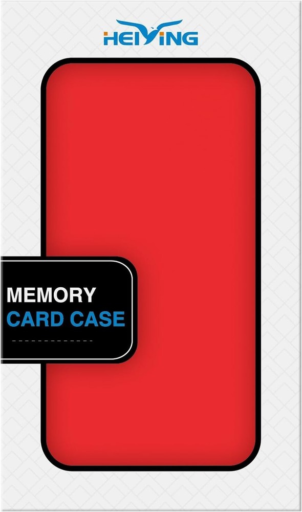 Portable Memory Card Case for 20 SD & 20 Micro SD Cards - Lightweight Red Holder