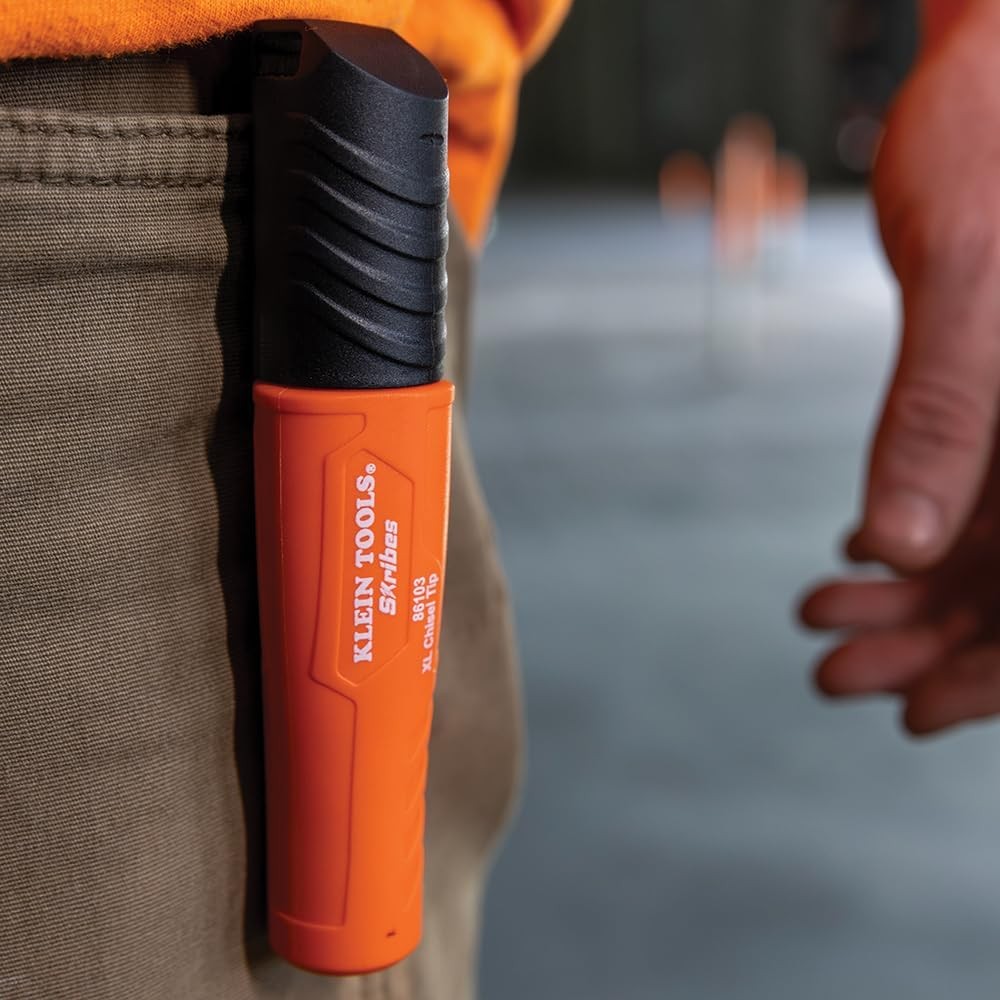 Klein Tools 86103 Skribes XL Permanent Marker Chisel Tip Multi-Surface Black Ink