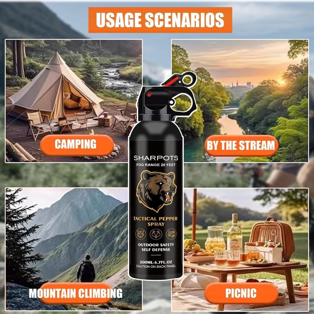 Compact Pepper Spray for Hiking: Maximum Strength Powerful for Camping - Easy...