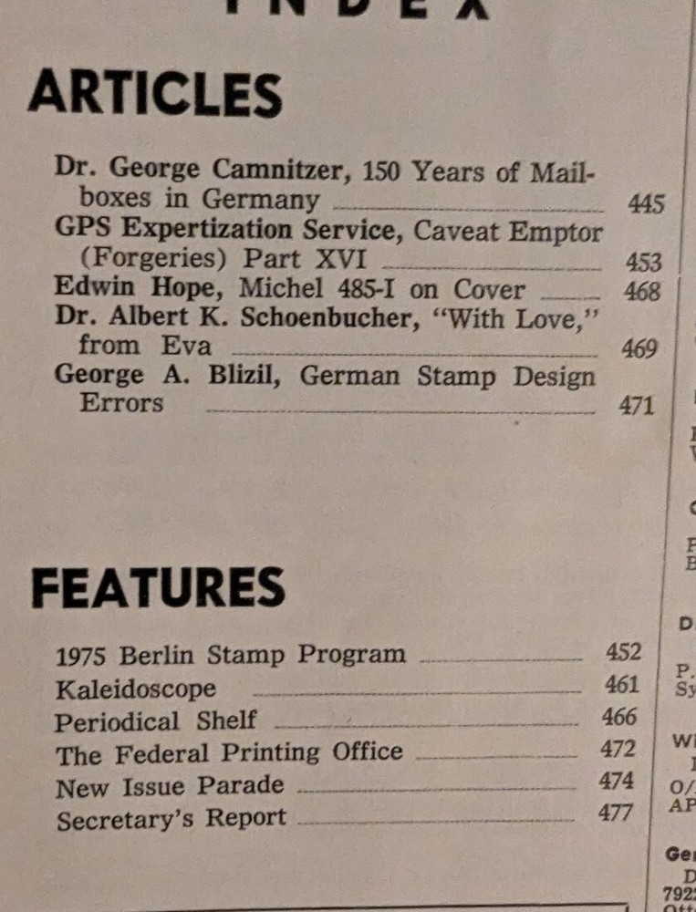 German Postal Specialist Dec 1974 150 Years Of German Mailboxes Design Errors