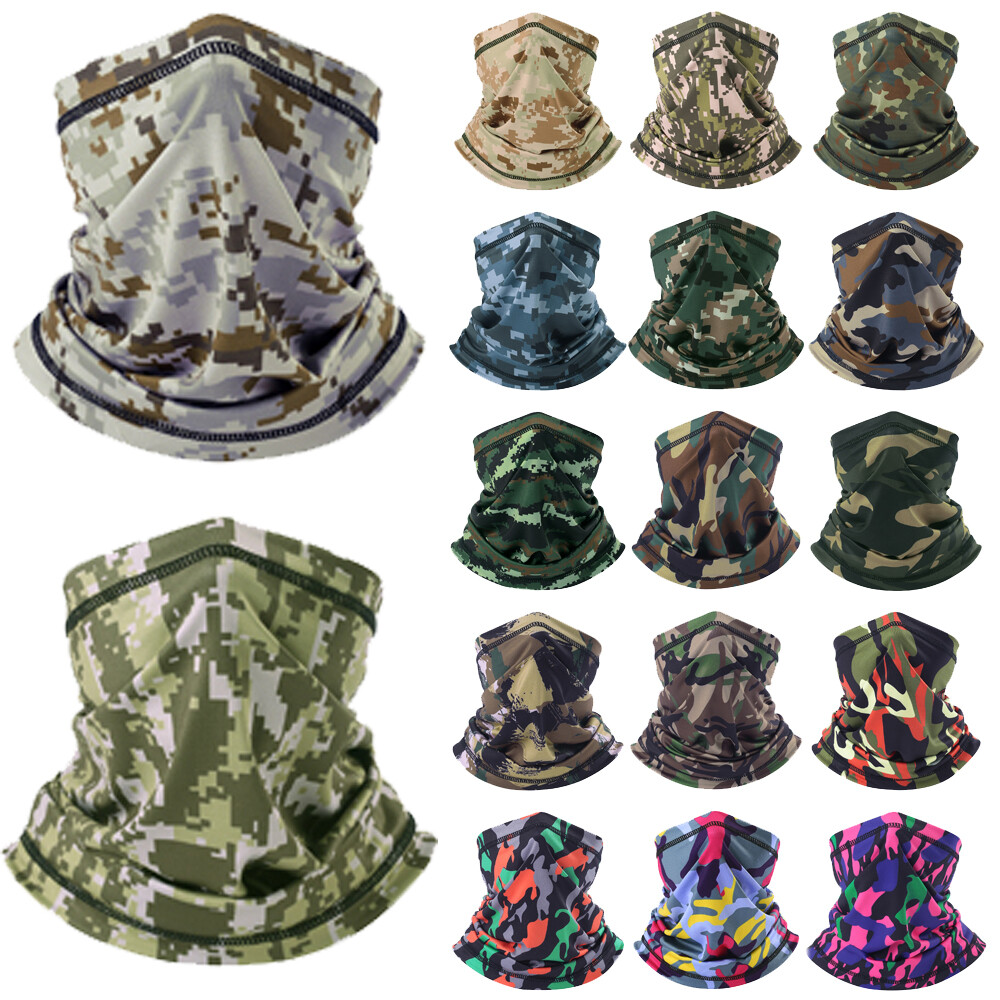 Tactical Camo Neck Gaiter Face Mask Scarf Breathable Bandana Cover Balaclava US