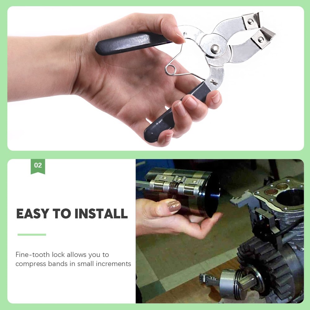 16 Pcs Automotive Engine Piston Ring Compressor Tool Set Contains Compressor