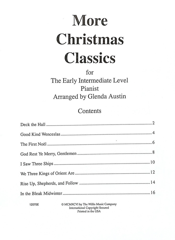 More Christmas Classics for Early Intermediate Pianists