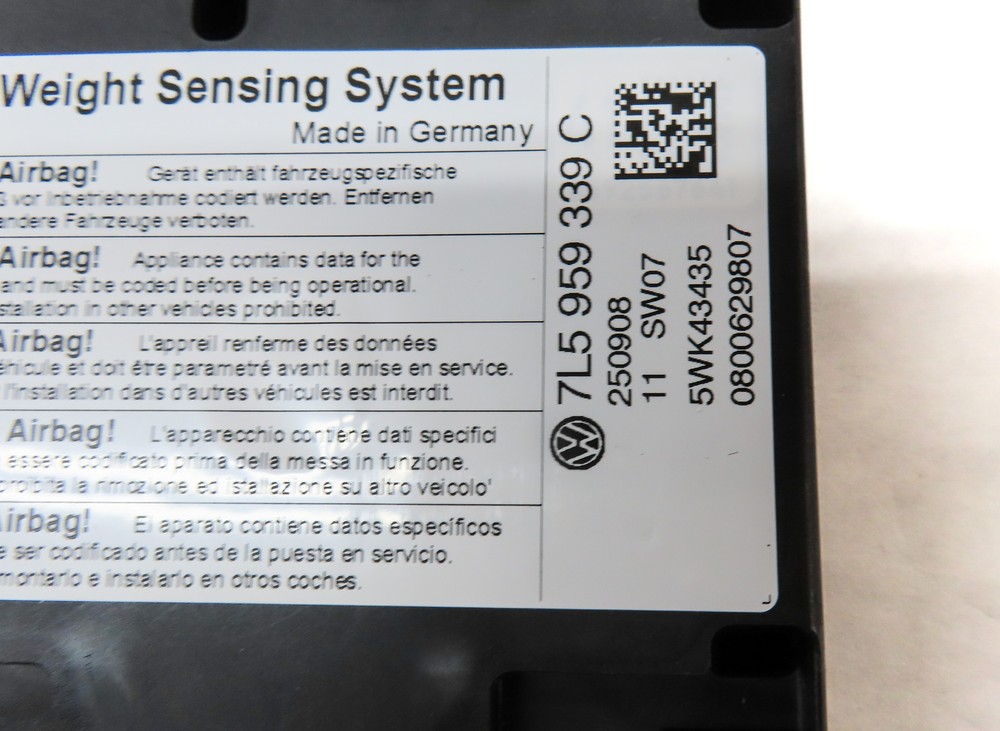 2009 PORSCHE CAYENNE (957) FRONT RIGHT PASSENGER OCCUPANCY SENSOR MODULE
