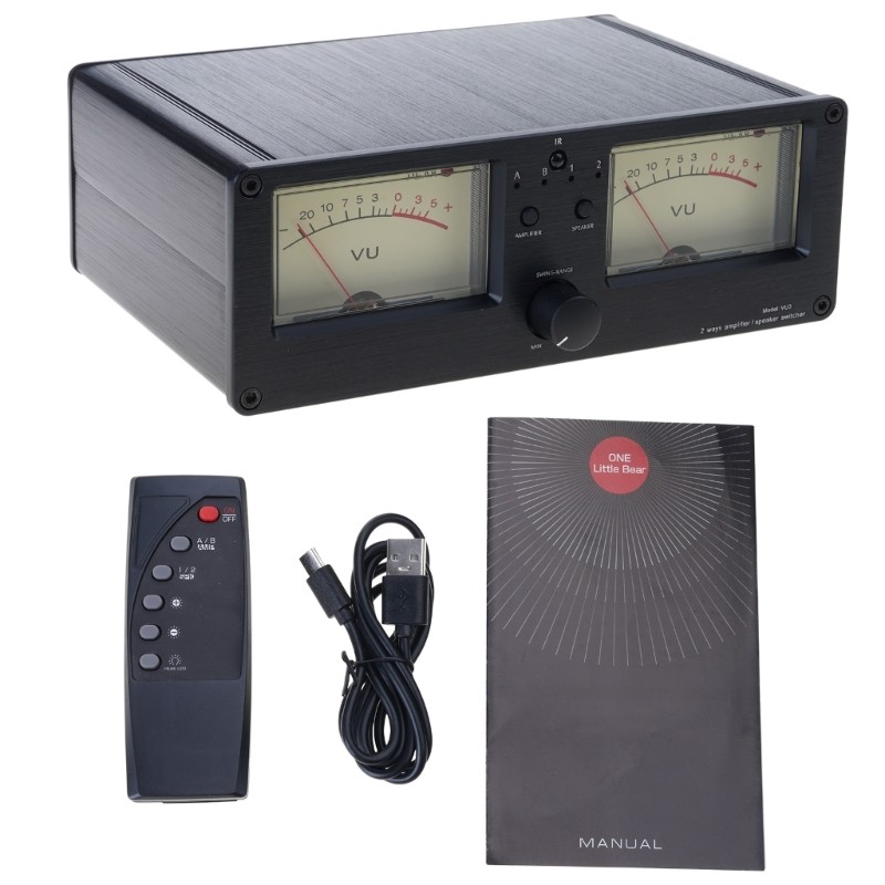 Level Meter Analog Meter 2 In 2 Out Sound Switcher Splitter Remote Controller