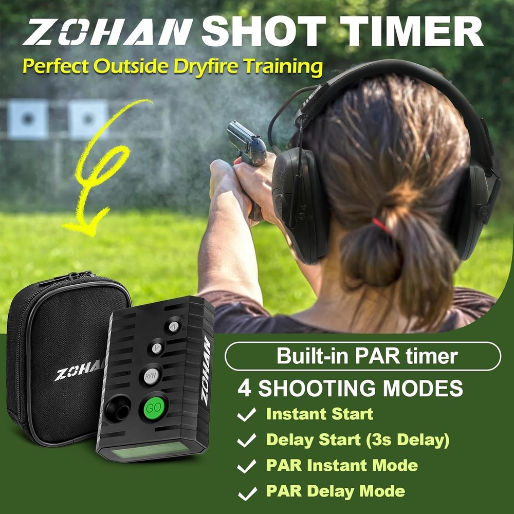 Shot Timer for Shooting Competition Firearms Loud Buzzer Modes