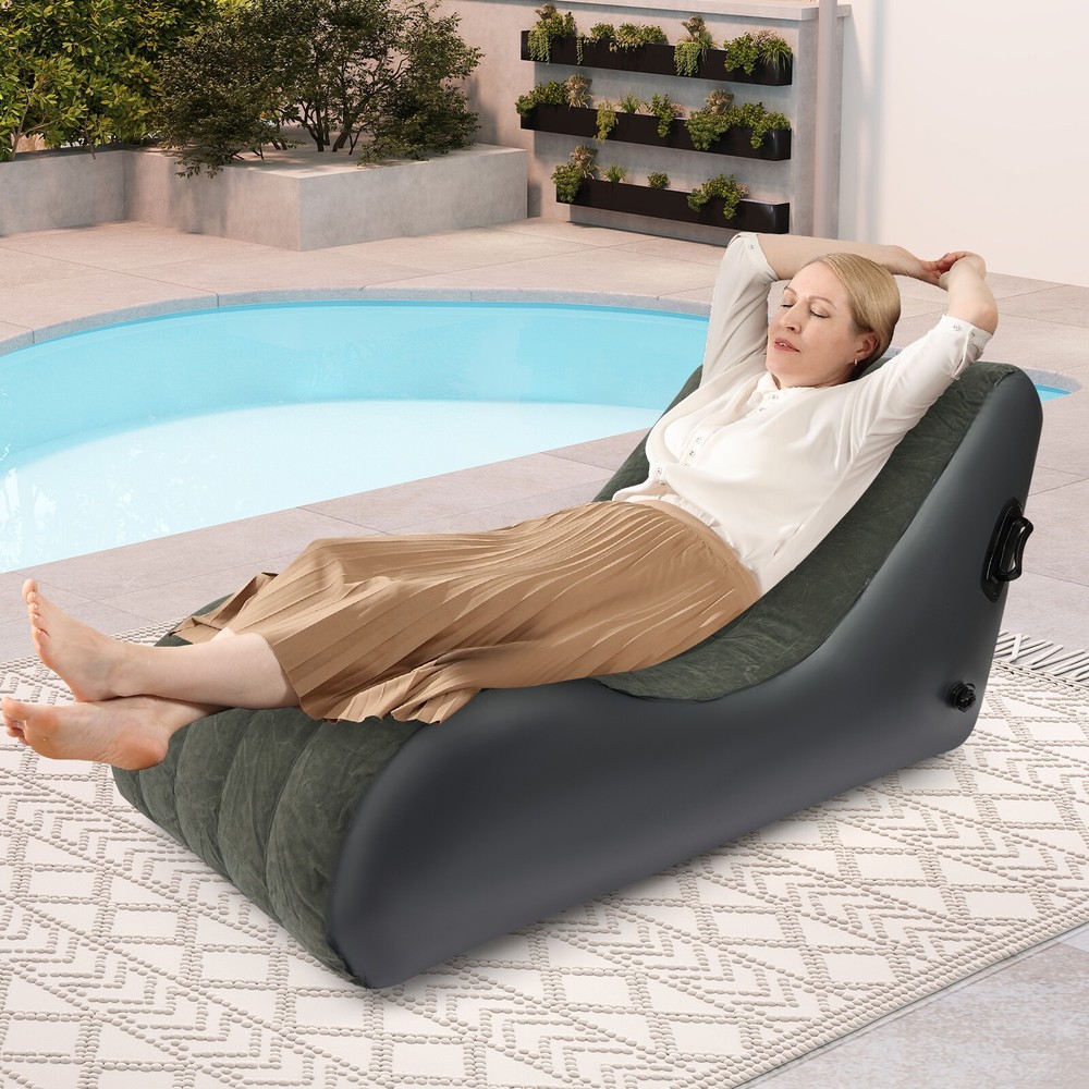 S-Shaped Inflatable Sofa Bed, Waterproof & Foldable with Air Pump