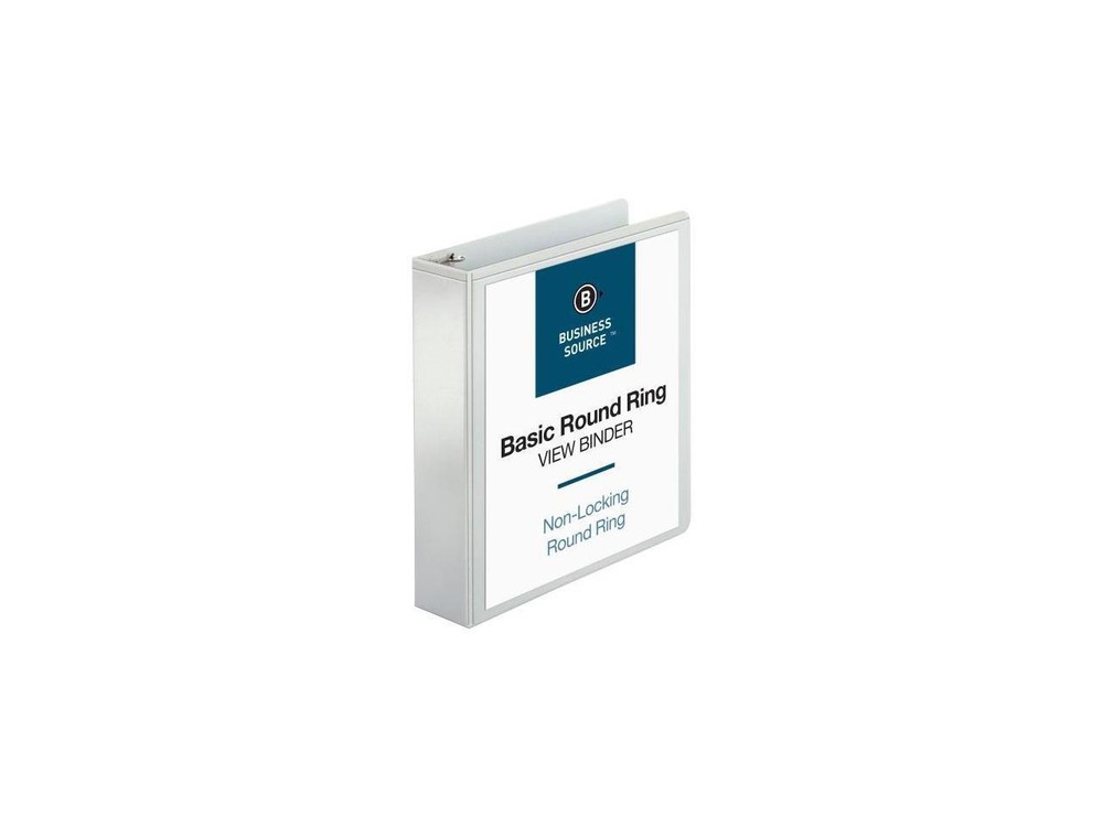 Business Source View Binder w/ 2 Inside Pockets 2" Capacity White 09957