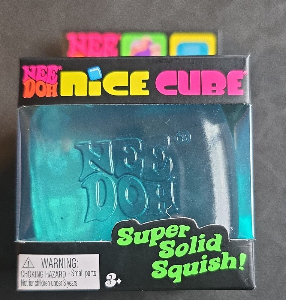 BLUE Nee Doh Super Solid Squish Squeeze Ball Blue Maltose Stress Reliever