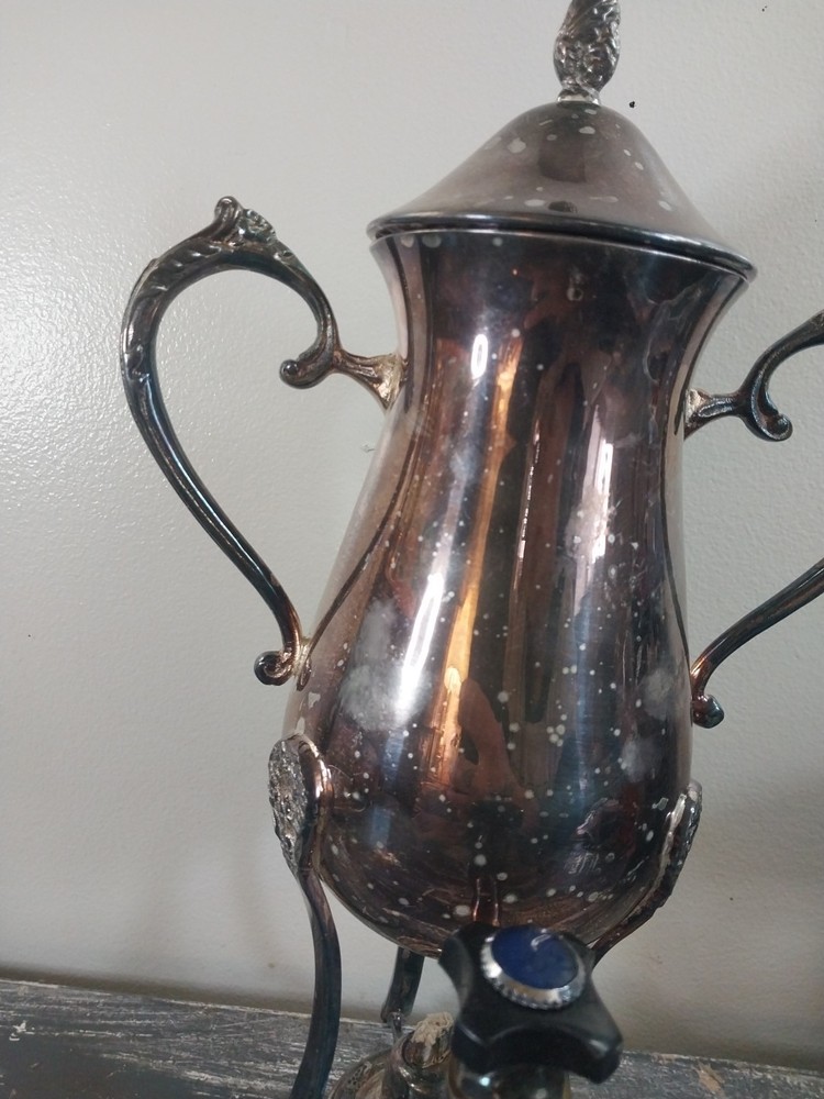 Silver-Plated Coffee or Tea Urn Warmer w/Burner