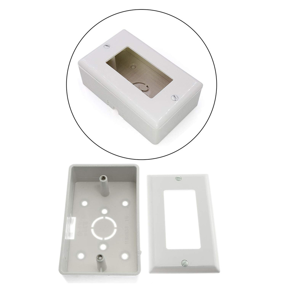Surface Mounted Switch Socket Backbox with Single Gang Panel - 1 Pack