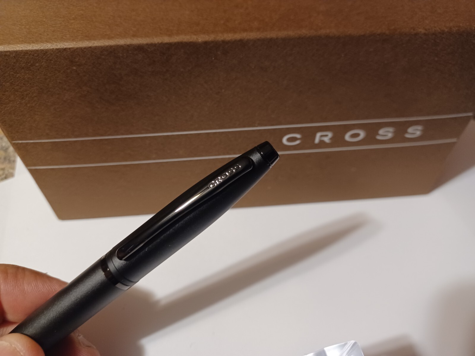 CROSS CALAIS CARBON MATTE BLACK AND GUNMETAL BALLPOINT PEN BRAND NEW DAD GIFT